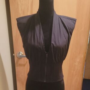 NWOT Anthropologie Black Sleeveless Vest Sz Med